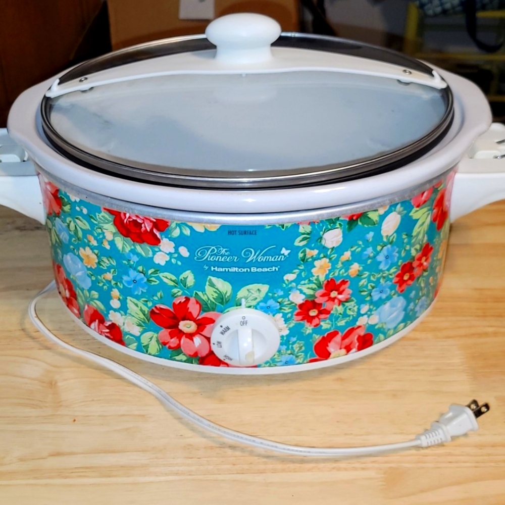 Pioneer Woman Floral Slow Cooker Crock Pot 6 quart